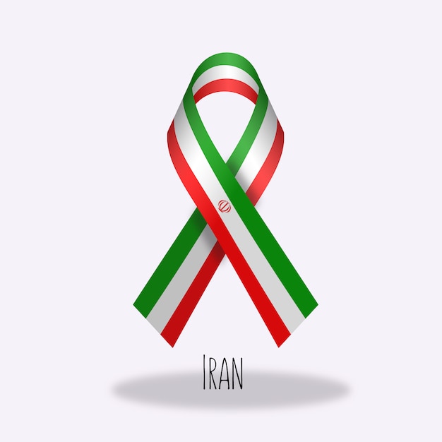 Vecteur gratuit design du ruban du drapeau iranien