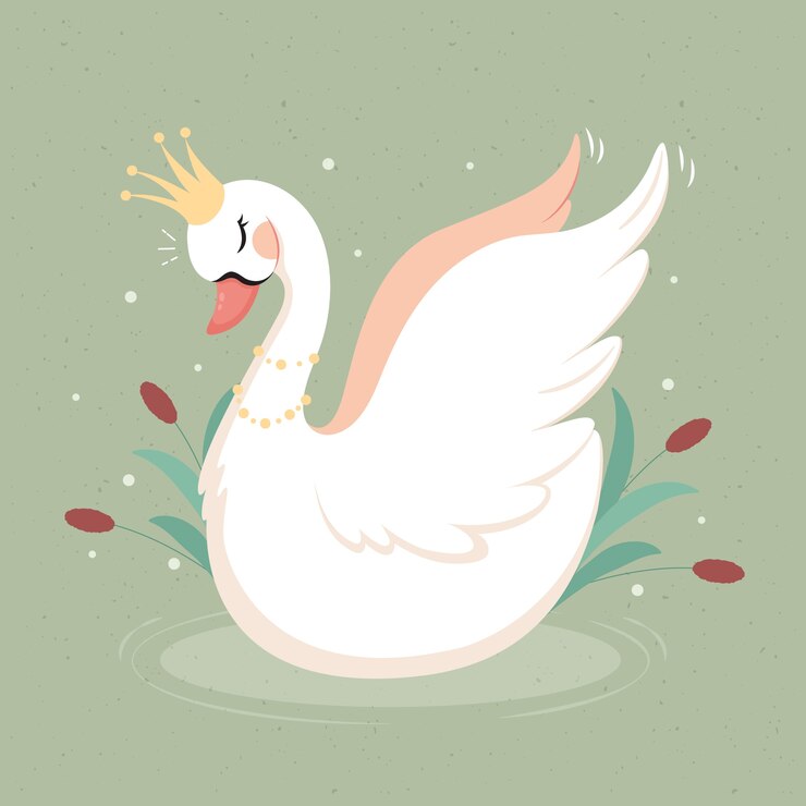Vecteur gratuit design élégant de la princesse cygne