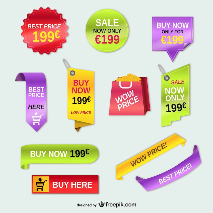 Vecteur gratuit design étiquettes de prix