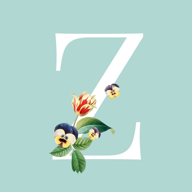 Vecteur gratuit design floral lettre z