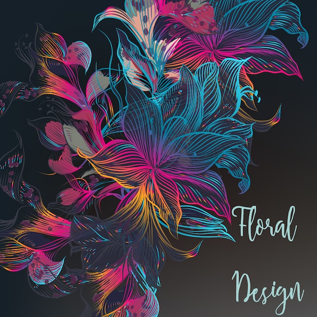 Vecteur gratuit design floral multicolore