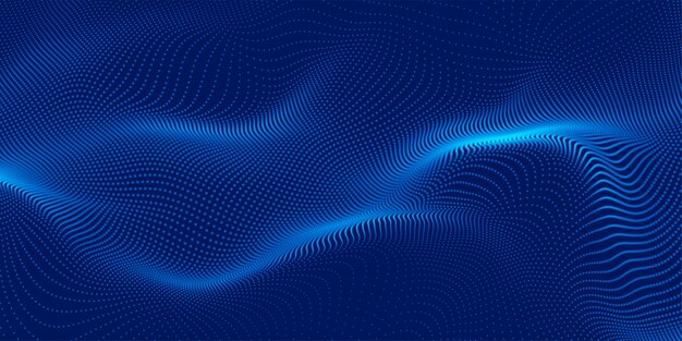 Design de fond bleu particules 3d