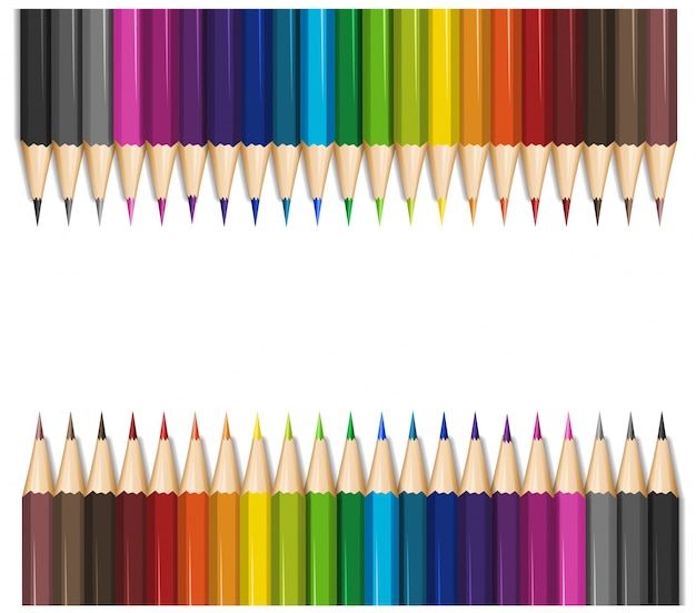 Design de fond avec des crayons de couleur