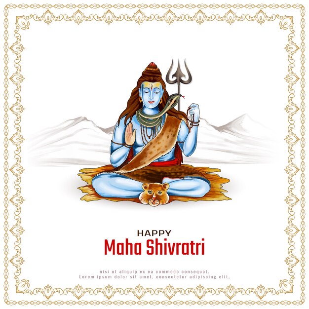 Le Design De Fond Décoratif Traditionnel Du Festival Indien Happy Maha Shivratri