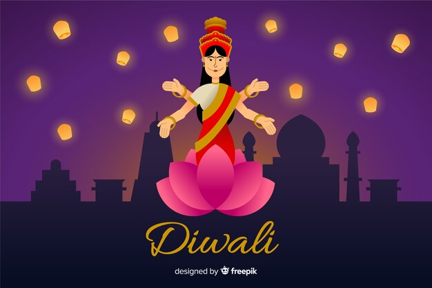 Design De Fond Diwali Dessiné à La Main