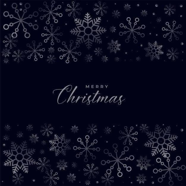 Design de fond noir de flocons de neige de Noël