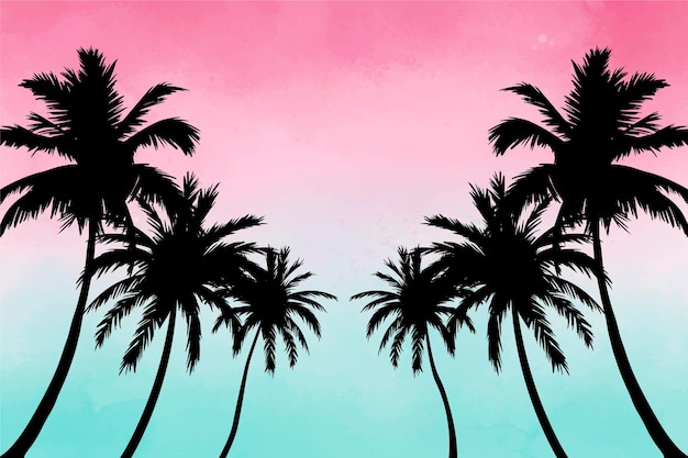 Design de fond de silhouettes de palmier