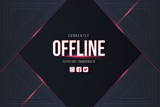 Design de fond Twitch hors ligne avec un fond moderne