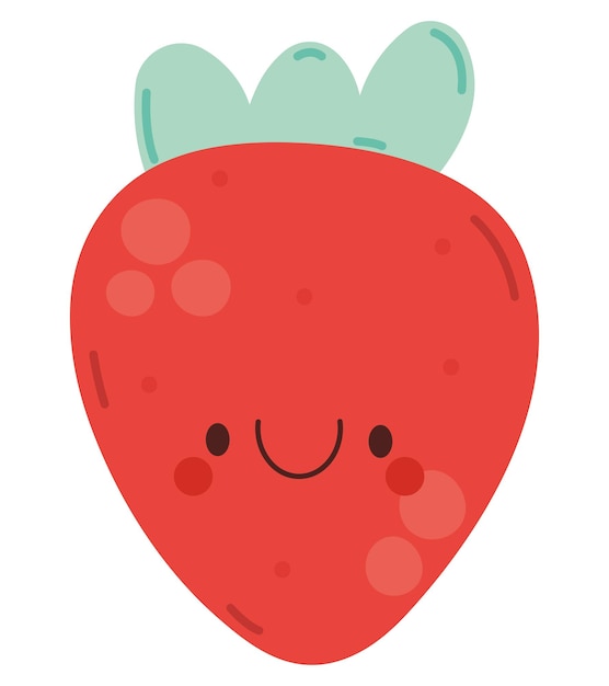 Vecteur gratuit le design de la fraise kawaii