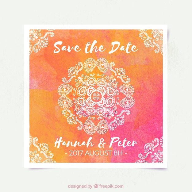 Design De Gradient D'invitation De Mariage Mandala