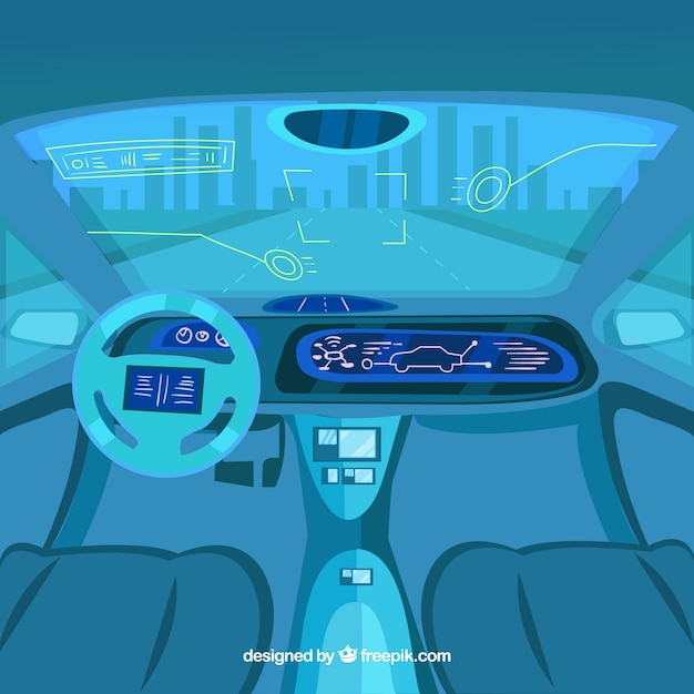 Design d&#39;intérieur futuriste de voiture autonome