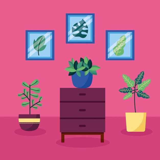 Design D'intérieur De Plantes Décoratives