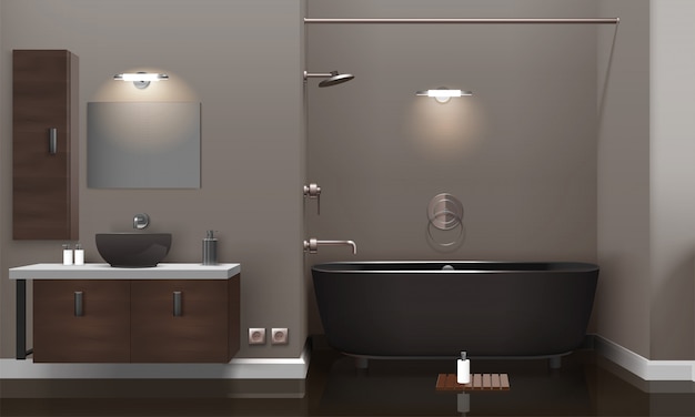 Design intérieur de salle de bain réaliste