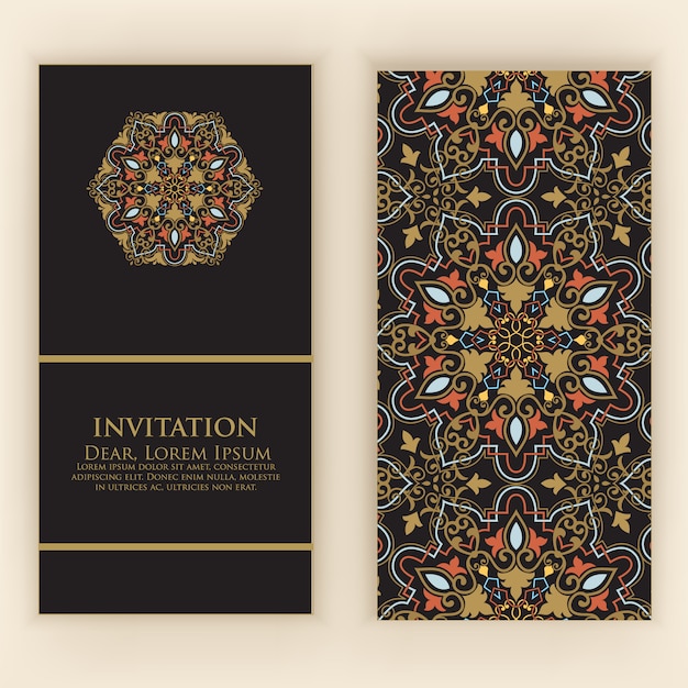 Vecteur gratuit design d'invitation de mariage mandala