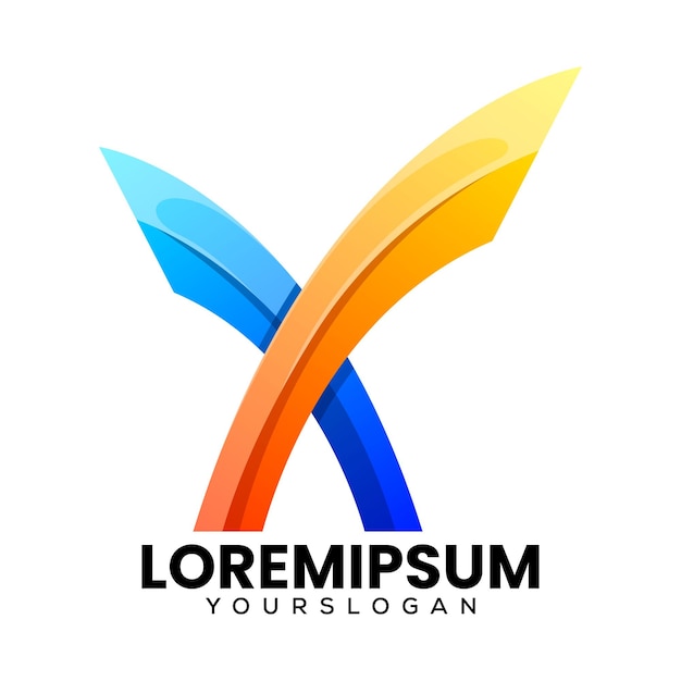 Vecteur gratuit design de logo de l'icône de la lettre x colorée