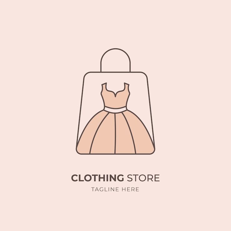 Vecteur gratuit design de logo de magasin de vêtements dessiné à la main