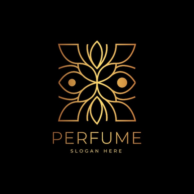 Vecteur gratuit design de luxe pour logo de parfum