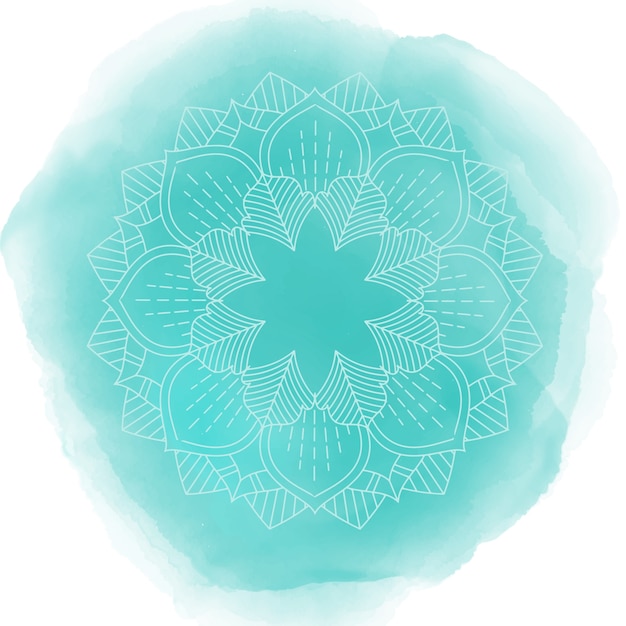 Design De Mandala Décoratif Sur Une Texture Aquarelle