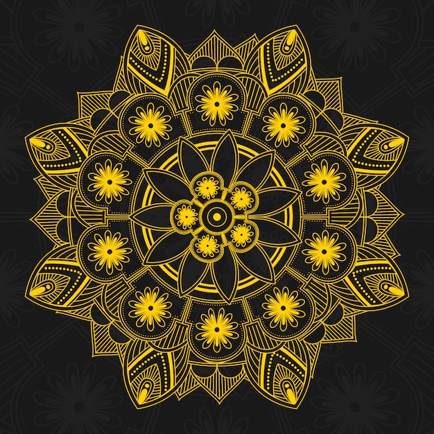 Vecteur gratuit design mandala jaune