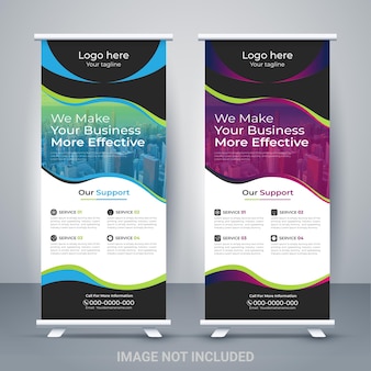 Design moderne roll up banner business stand banner layout template style premium