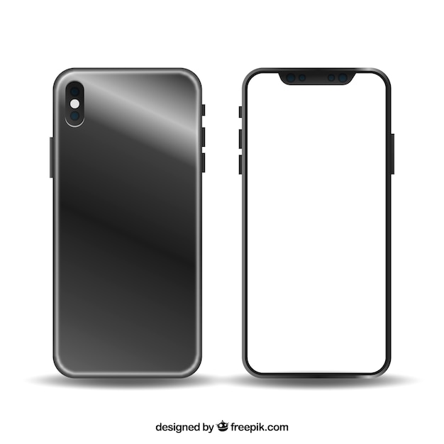 Design moderne de smartphone avec écran blanc