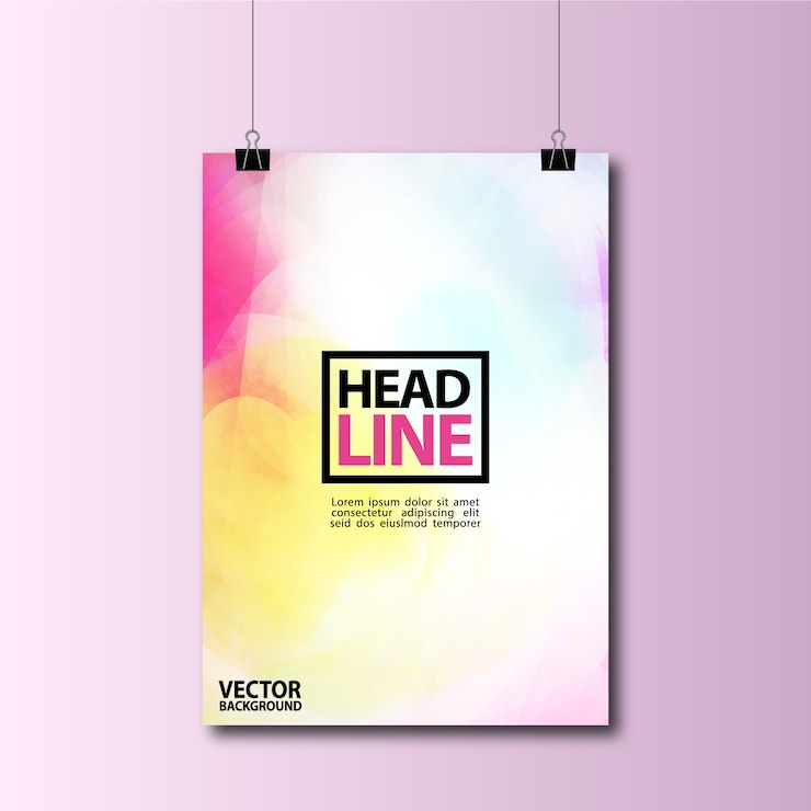 Vecteur gratuit design multicolore de fond d&#39;affiche suspendue