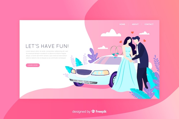 Vecteur gratuit design de page d'atterrissage de mariage