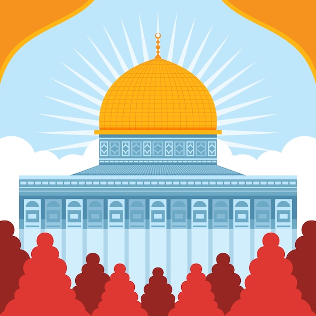 Design Plat Al Aqsa Illustration