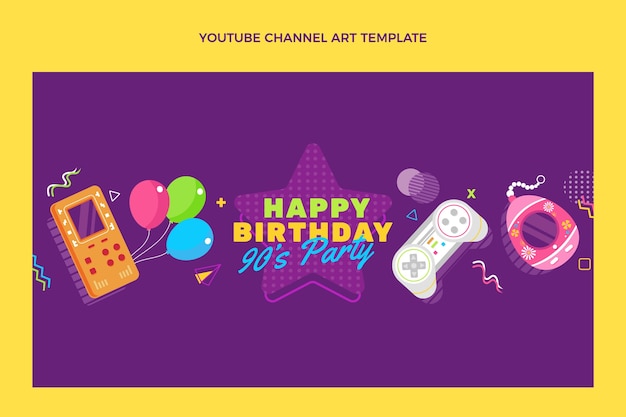 Design plat anniversaire des années 90 art de la chaîne youtube