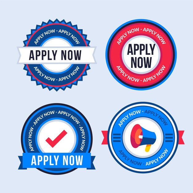 Design plat appliquer maintenant les badges