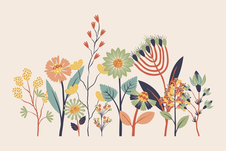 Vecteur gratuit design plat belle collection de fleurs de printemps