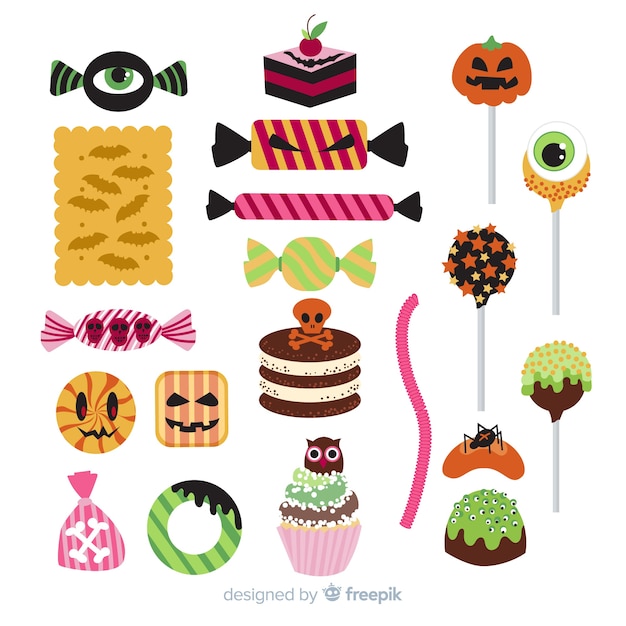 Design Plat De Colelction De Bonbons Halloween