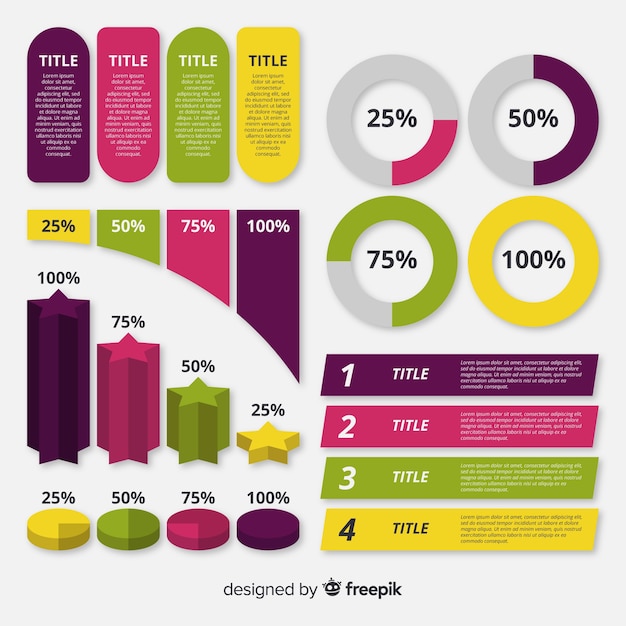 Vecteur gratuit design plat de la collection d'éléments infographiques