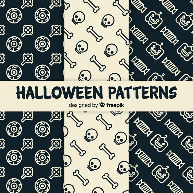 Design plat de collection de modèles d'halloween