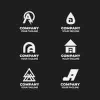 Vecteur gratuit design plat une collection de modèles de logo