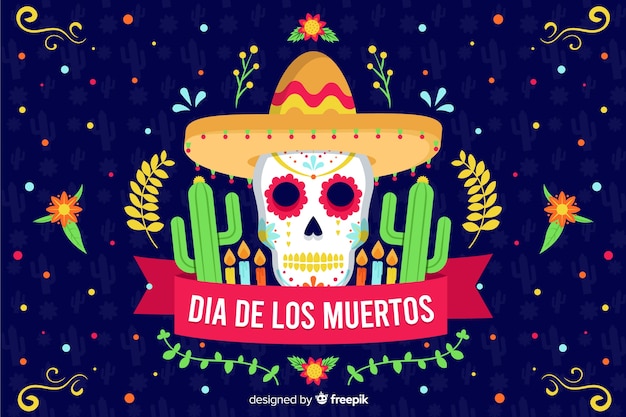 Design Plat Día De Muertos Fond