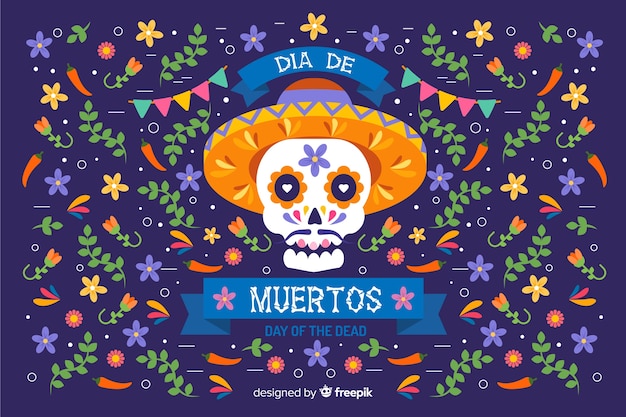 Design Plat Dia De Muertos Fond