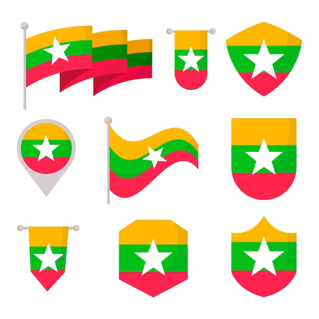 Design Plat Emblèmes Nationaux Du Myanmar