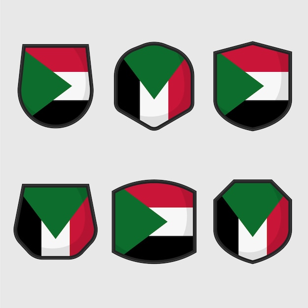 Vecteur gratuit design plat emblèmes nationaux du soudan