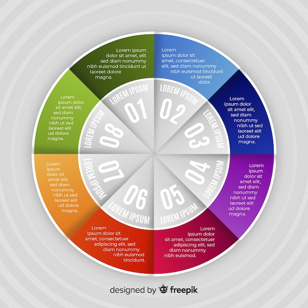 Vecteur gratuit design plat étapes colorées infographie