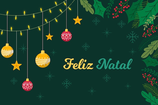 Vecteur gratuit design plat feliz natal