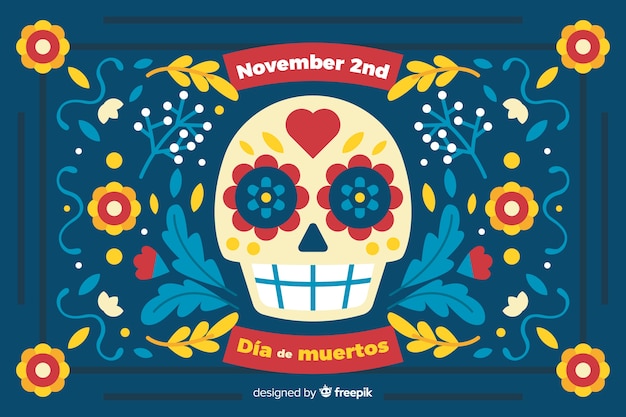 Design Plat De Fond De Dia De Muertos