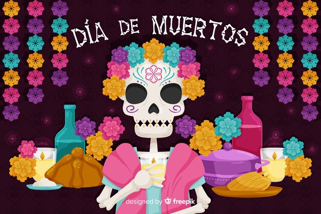 Design plat de fond de dia de muertos