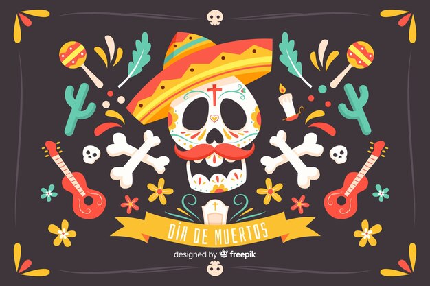 Design Plat De Fond De Dia De Muertos