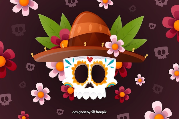 Design Plat De Fond De Dia De Muertos