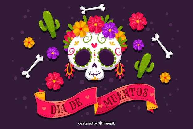 Design Plat De Fond De Dia De Muertos