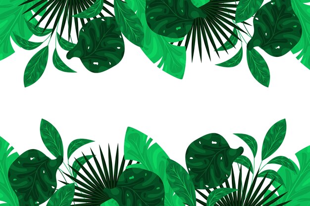 Design plat de fond de feuilles exotiques vertes