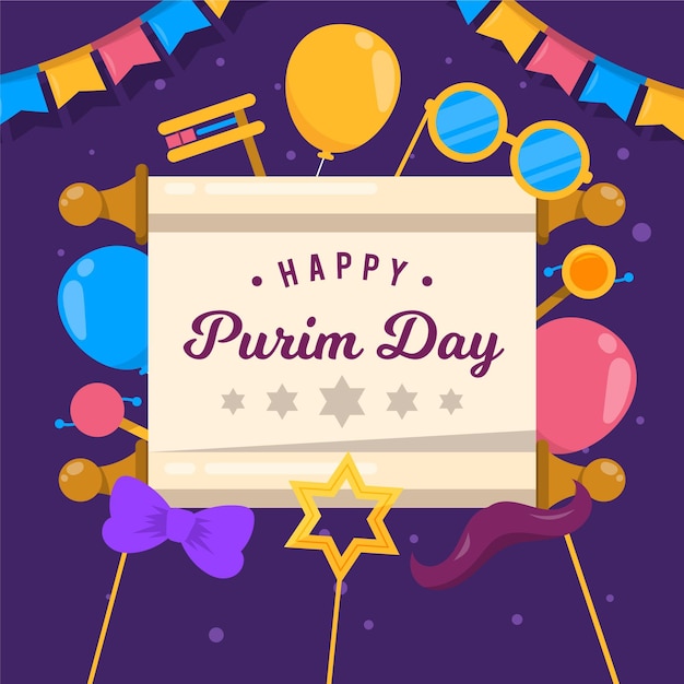 Design Plat Fond De Jour De Purim Heureux