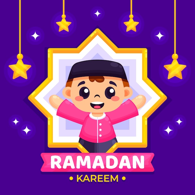 Vecteur gratuit design plat de fond ramadan