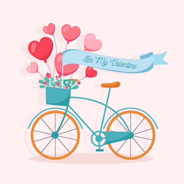 Vecteur gratuit design plat avec fond de saint valentin